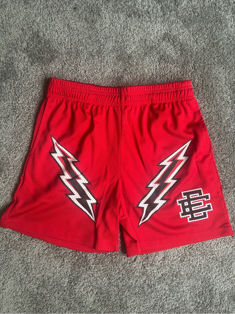 Eric Emanuel Red Lightning Mesh Athletic Shorts - Men